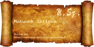 Matusek Szilvia névjegykártya