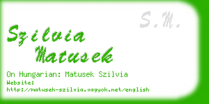 szilvia matusek business card